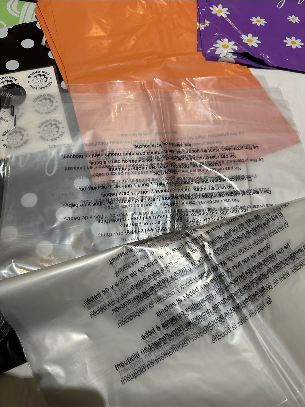 Poly mailers, Ribbon And Thank You Stickers Packaging Set - Picture 5 of 7